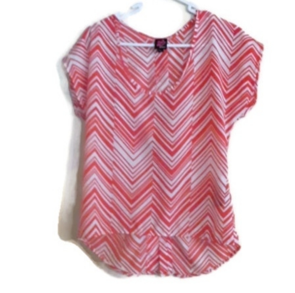 2B Bebe White Orange Blouse